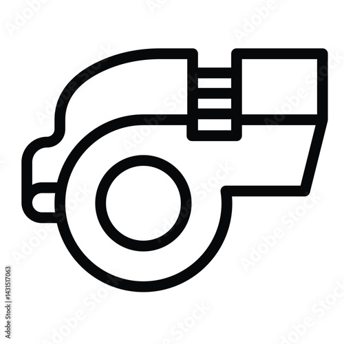 Whistle line icon, sport concept. Vector graphics. Referee whistle, judgement sign on white background, style for mobile or design.