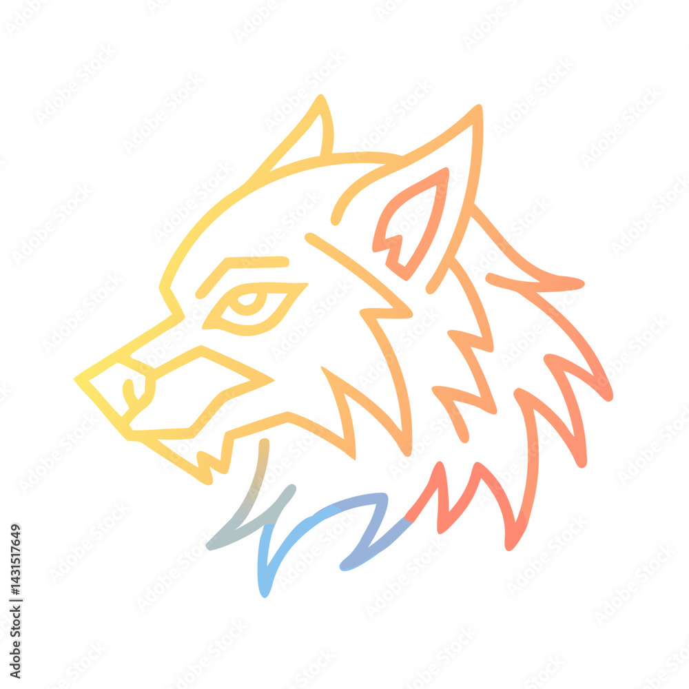Obraz premium wolf icon vector