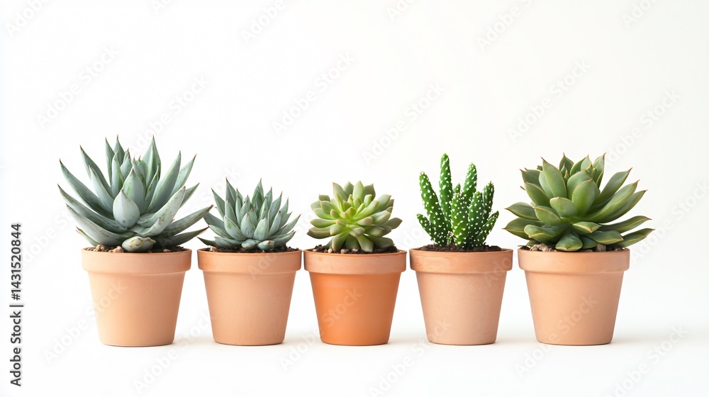 Fototapeta premium Succulent Arrangement in Pot - Front View
