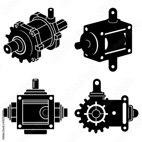 Actuator silhouette vector