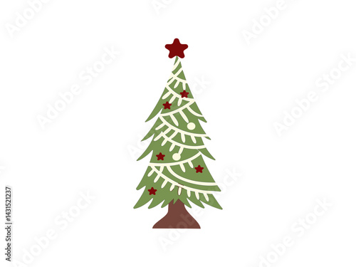 Obraz na płótnie Beautiful Christmas tree graphic with simple design. Christmas tree image for holiday design. w salonie