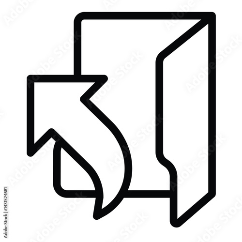 Folder with shortcut line icon, windows pack concept. Vector graphics. Up arrow linked folder sign on white background, style for mobile or design.