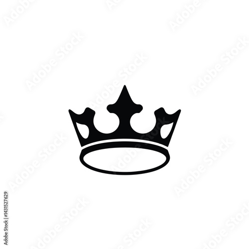 Black crown vector illustration for logo design and royal symbol graphic resources king queen prince