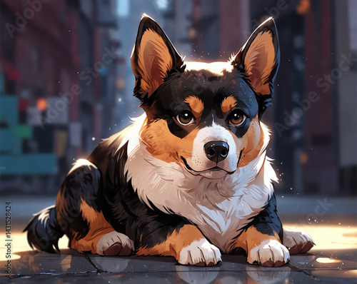 Stylized Australian Cattle Dog Breed