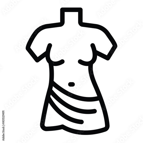 Greek statue of woman line icon, city museum concept. Vector graphics. Woman plaster figure, sculpture sign on white background, style for mobile or design.