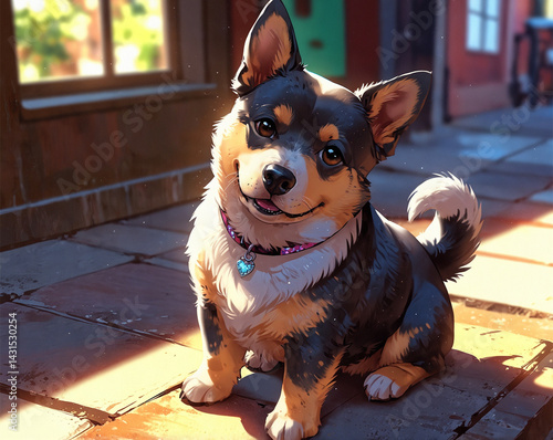 Stylized Australian Cattle Dog Breed