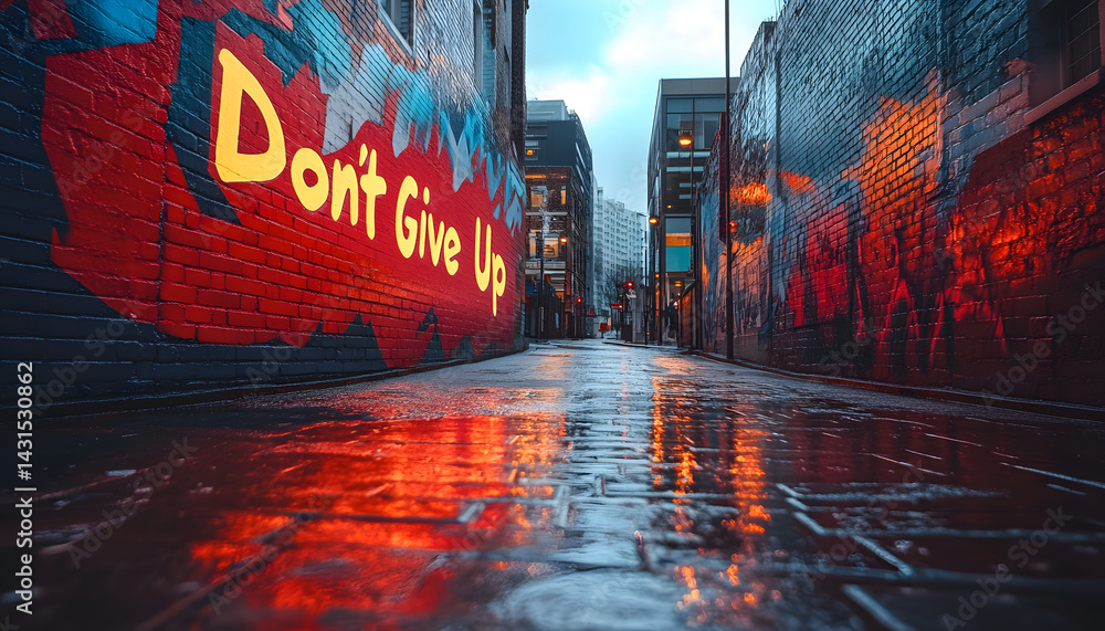 Motivational quotes with mural graffiti