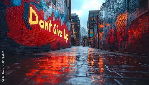 Obraz na płótnie Motivational quotes with mural graffiti