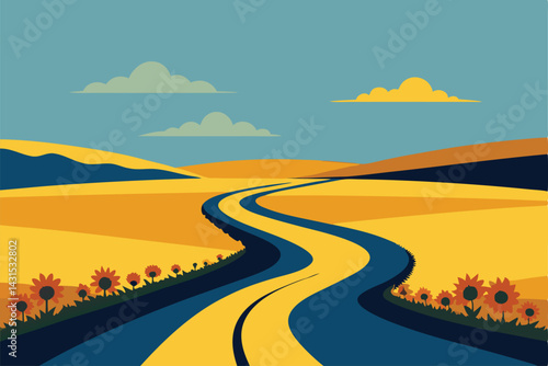 summer-road-winding-through-sunflower-fields--.eps