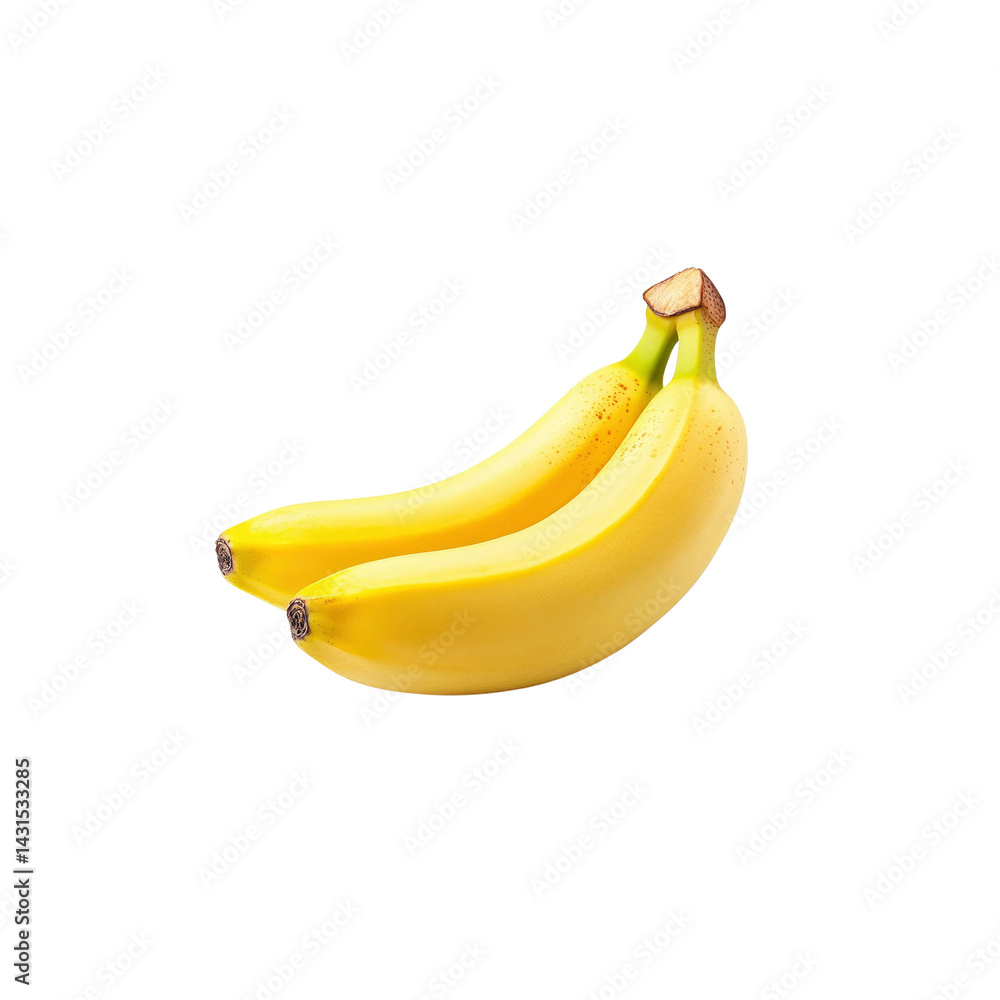 Two Ripe Yellow Bananas Isolated on Transparent Background Two Ripe Yellow Bananas Isolated on Transparent Background