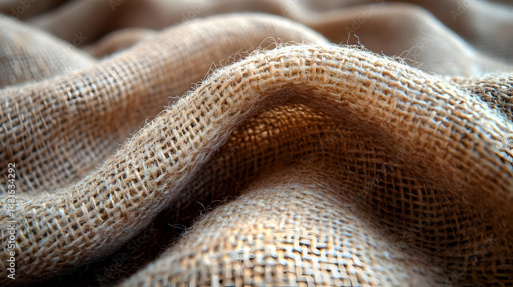 Detailed Close Up of Beige Burlap Fabric Texture Detailed Close Up of Beige Burlap Fabric Texture