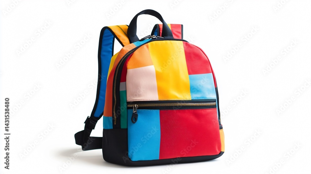 Vibrant School Backpack on White Background for Back-to-School Season Vibrant School Backpack on White Background for Back-to-School Season