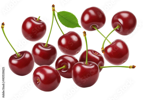 Cherries Delight Fresh juicy cherries against a stark black canvas