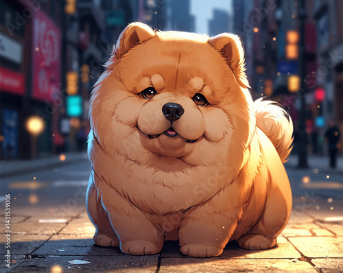 Stylized Chow Chow Dog Breed