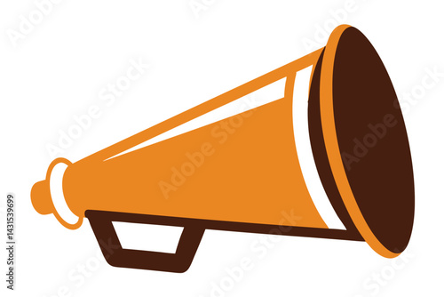 Vector illustration of a two tone orange and brown megaphone symbol