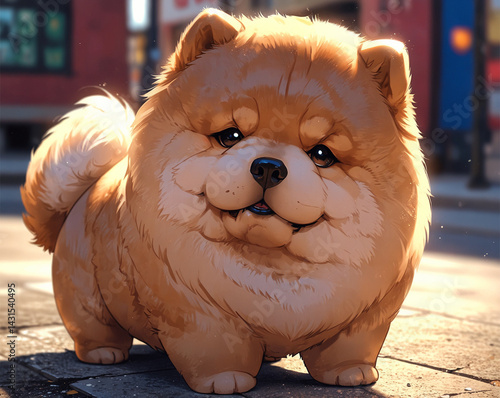 Stylized Chow Chow Dog Breed
