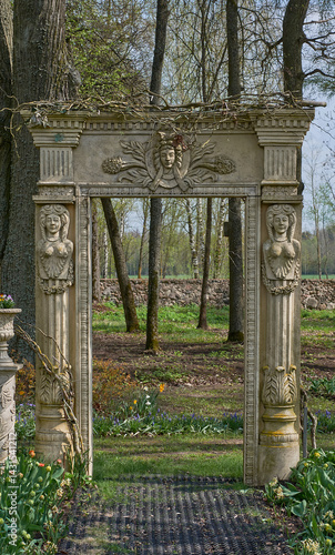 stone arch in the spring garden