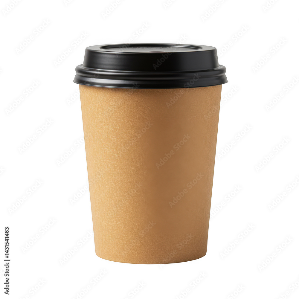 Disposable coffee cup with lid on transparent background Disposable coffee cup with lid on transparent background