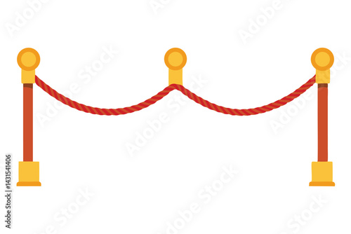 Classic red rope barrier illustration indicating exclusivity and sophistication in design