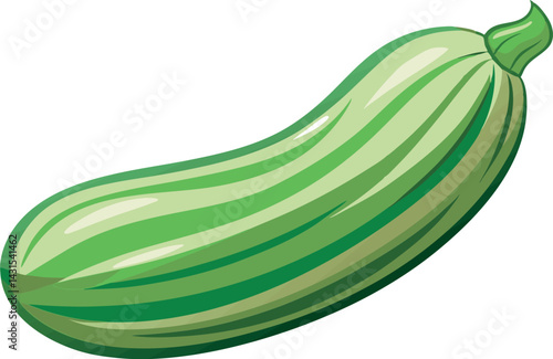 A vibrant vector art illustration showcasing a delicious zucchini fruit, rich in color and detail, perfect for culinary or garden-themed designs.