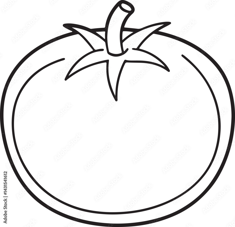tomato line art, black outline, vector and illustration, coloring book page line art drawing tomato line art, black outline, vector and illustration, coloring book page line art drawing
