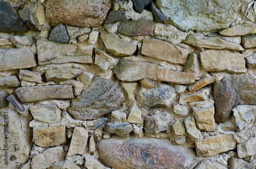 Stone wall texture background - grey stone siding with different sized stones