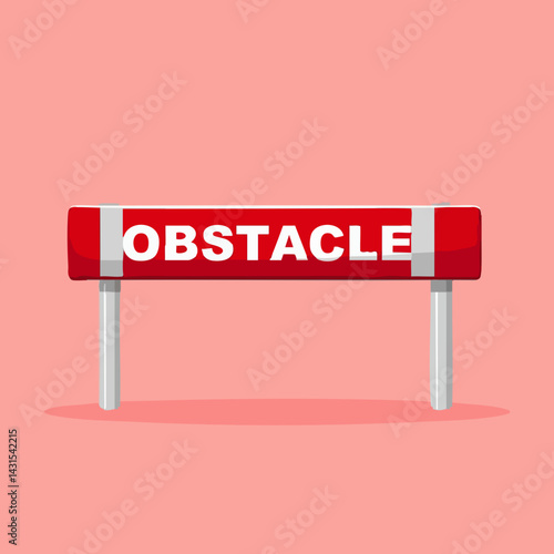 Red Obstacle Bar Graphic Illustration. Vector Image