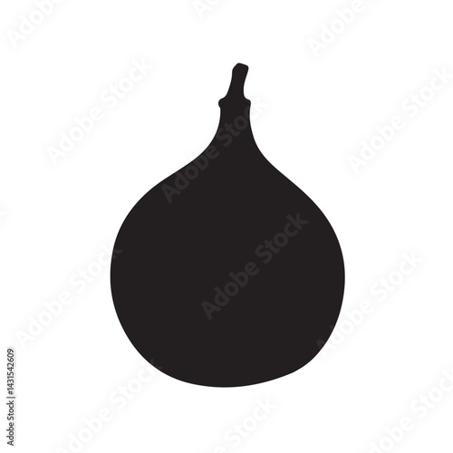 Fig silhouette vector flat illustration design