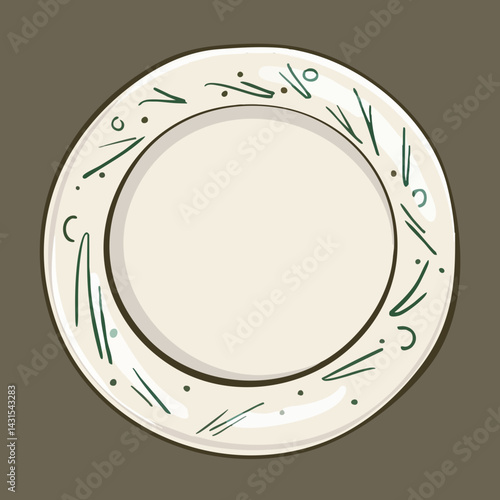 Decorative Plate with Abstract Design. Vector Image