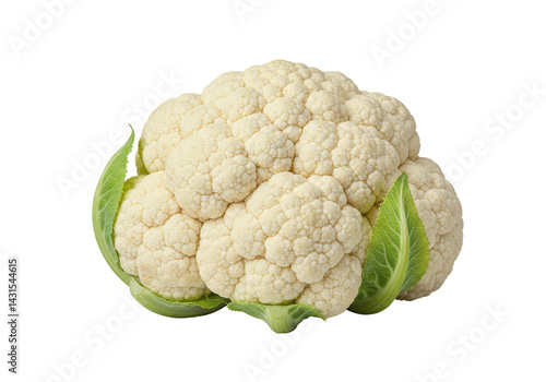 Creamy verdant cauliflower head on pure void natures fractal gem