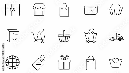 e commerce set of web icons in line style  online  (3).eps