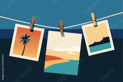 photos on the clothesline