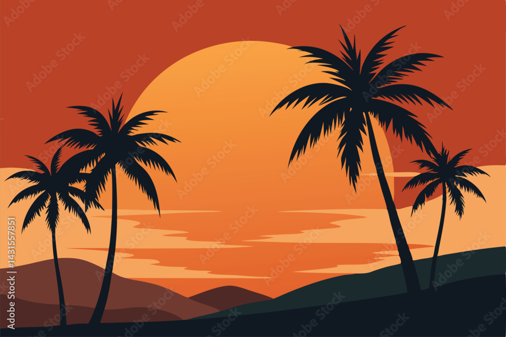 palm trees at sunset palm trees at sunset