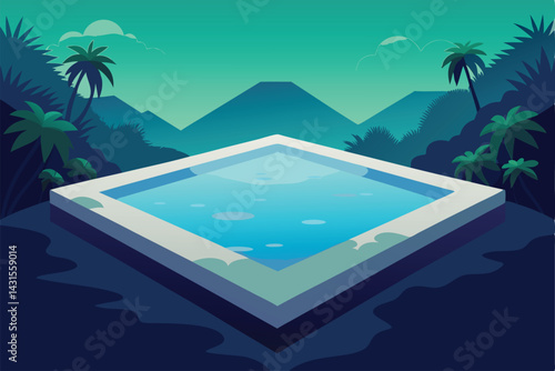 swimming pool in tropical resort
