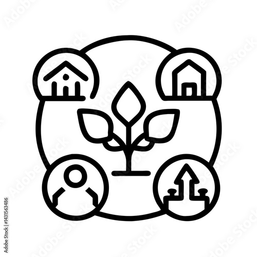 Sustainable development goals icon vector illustration for environment and community growth