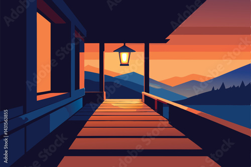 sunset in the mountains