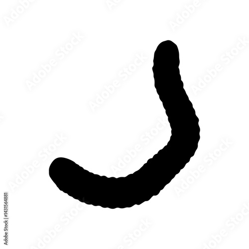 Worm  silhouette icon vector flat design.