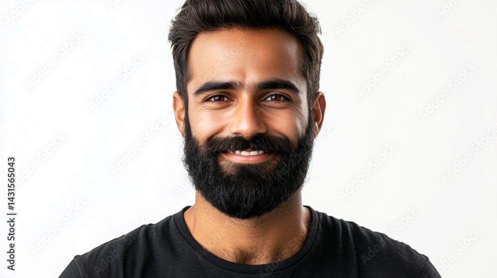Fototapeta premium Portrait of Attractive Indian Male in His 30s: Professional Stock Photo