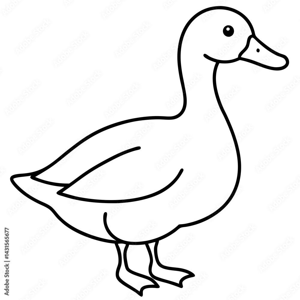Modern Duck Line Drawing Modern Duck Line Drawing