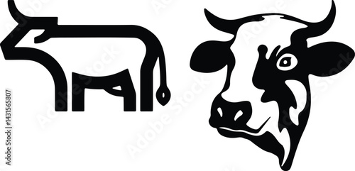 Cow simple icon. Vector ICON all icon Viktor.