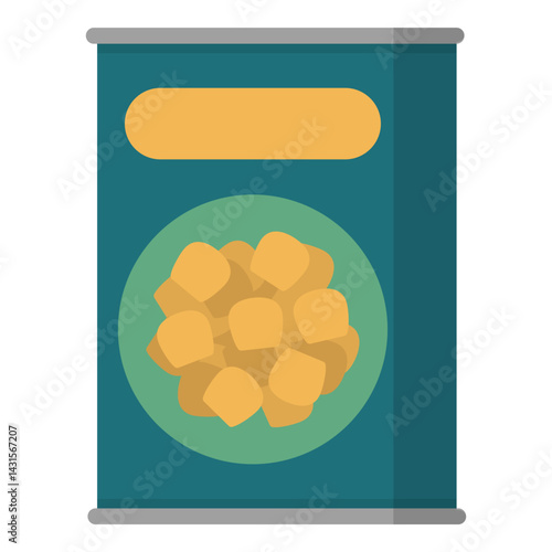 Canned sweetcorn in a tin can isolated