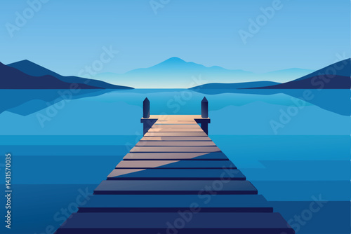 pier-extending-into-glassy-morning-lake--.eps
