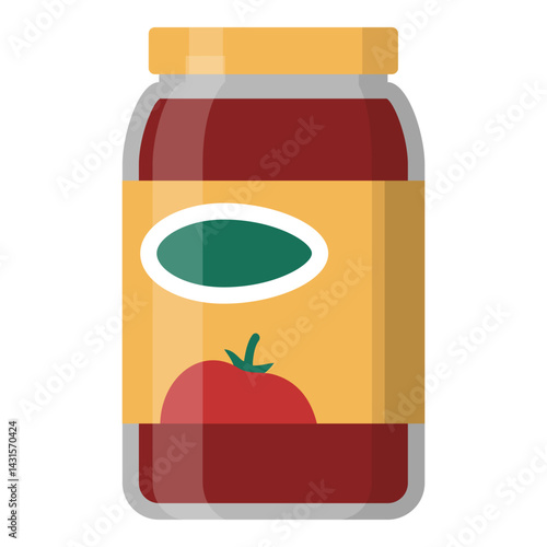 Delicious tomato sauce in a jar