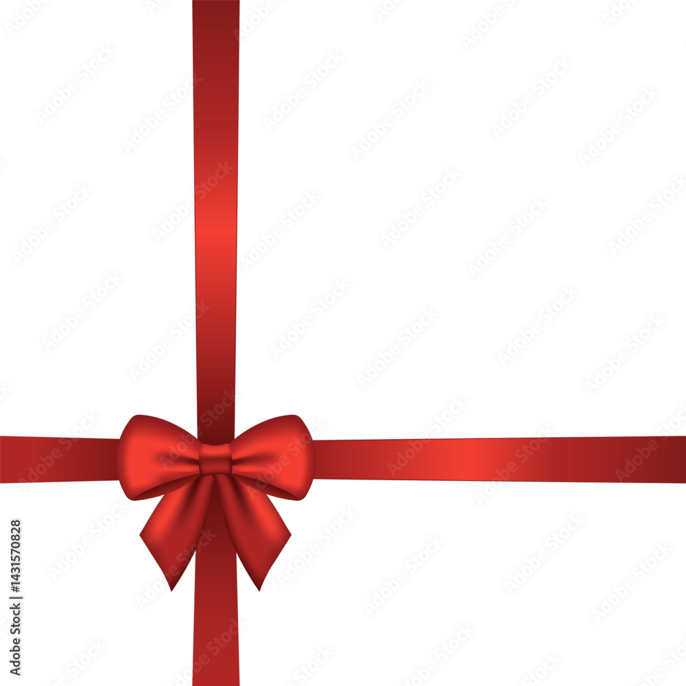 Red silk ribbons with bow. Red silk ribbons with bow.