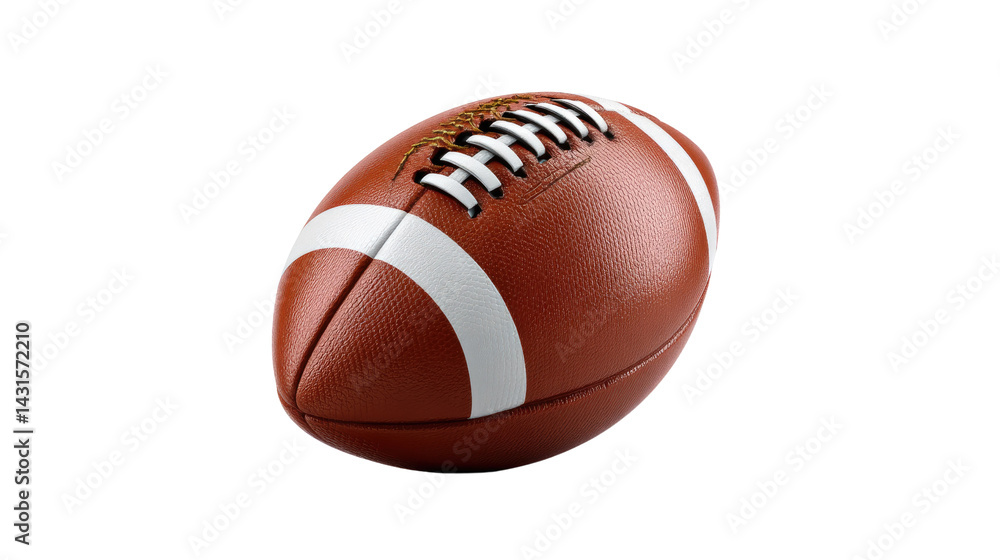 American Football Icon: A meticulously crafted photo showcases a classic American football, poised against a clean backdrop. The iconic oval shape is accentuated by crisp. American Football Icon: A meticulously crafted photo showcases a classic American football, poised against a clean backdrop. The iconic oval shape is accentuated by crisp.