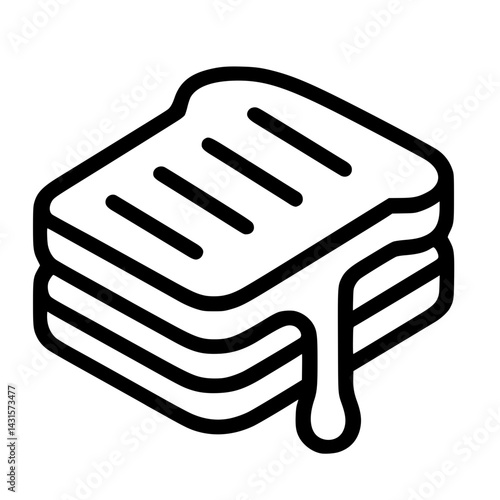 Grilled Cheese Sandwich Illustration – Toasted Snack and Comfort Food Icon