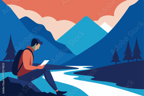 woman in the mountains