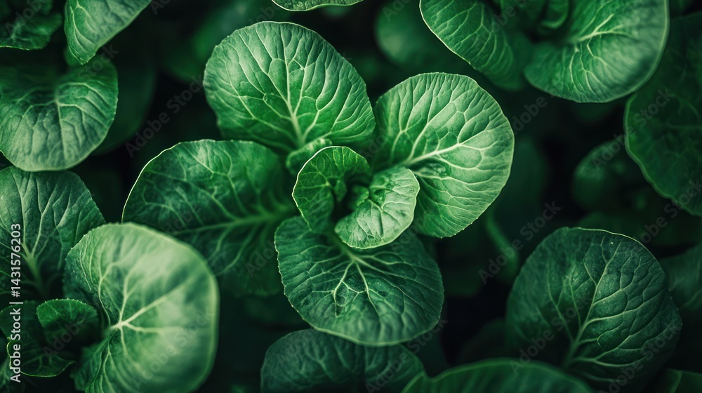 Obraz premium Lush green lettuce plants growing in a field, close-up view