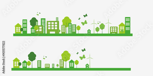 set of green energy concept