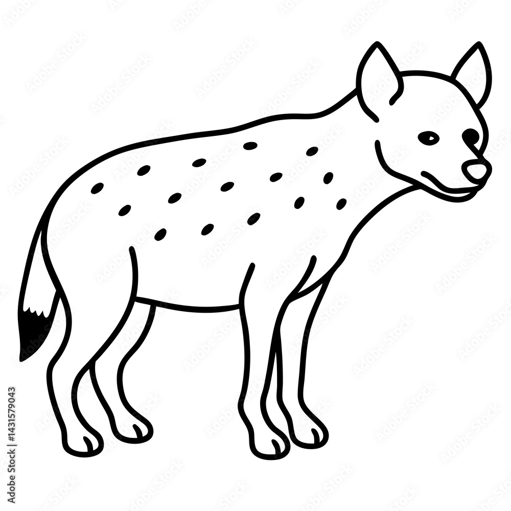 Modern Hyena Vector Line Drawing Modern Hyena Vector Line Drawing